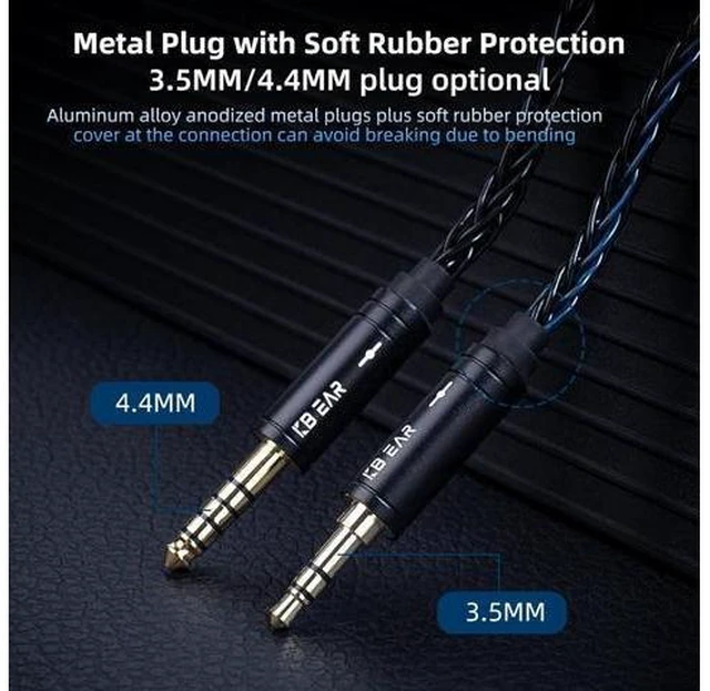 Alt view image 11 of 14 - 2 Meter QDC in Ear Monitor Cable KZ ZS10 PRO IEM Extension Headphone Cable Cords for EDX PRO/Castor/CCA CRA KBEAR ST12 Plus 8 Core 4N OFC Silver-Plated Wire (Grey Recessed 2 Pins 3.5mm Plug)