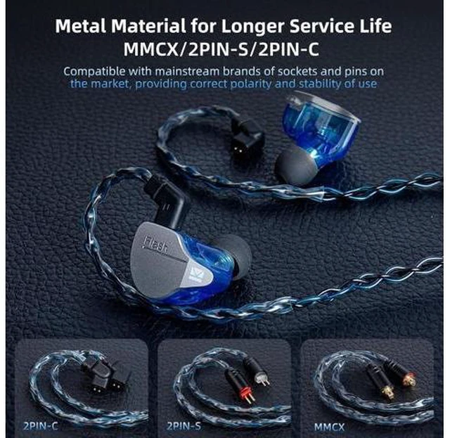 Alt view image 12 of 14 - 2 Meter QDC in Ear Monitor Cable KZ ZS10 PRO IEM Extension Headphone Cable Cords for EDX PRO/Castor/CCA CRA KBEAR ST12 Plus 8 Core 4N OFC Silver-Plated Wire (Grey Recessed 2 Pins 3.5mm Plug)