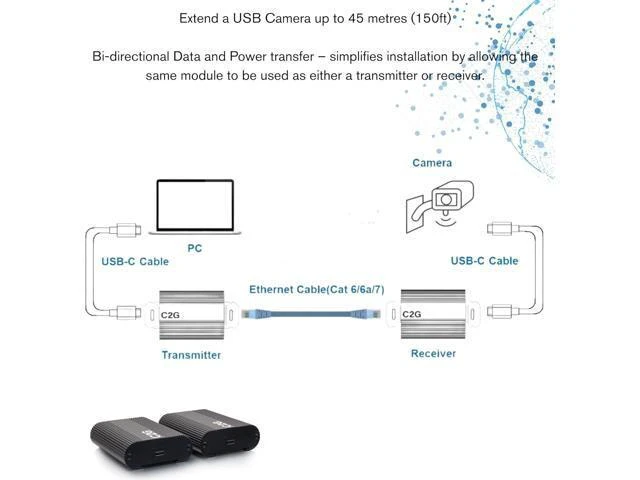 Alt view image 9 of 10 - C2G Superbooster® USB Camera Extender Over Cat Box to Box Kit