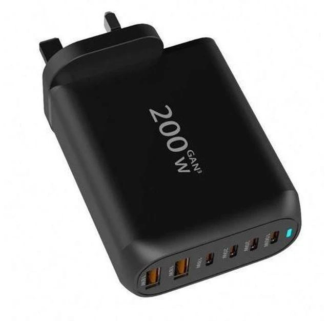 Alt view image 4 of 6 - GaN Tech 200W 2 Sockets Cigarette Lighter Splitter 3 Ports Dual USB QC3.0 PD30W Type-C Separated 2 Switches Car Charger Black AU