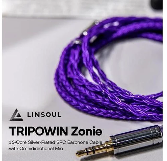 Alt view image 9 of 14 - Tripowin Zonie IEM Cable 16 Core Silver Plated Earphone Upgraded Cords 1.25m SPC in Ear Monitor Cable for 7hz Zero:2 Orchestra Lite Cadenza Hype4 Supermix4(2pin 0.78mm 3.5mm)(Violet)