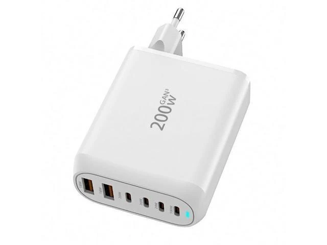 Alt view image 7 of 12 - GaN Tech 200W 2 Sockets Cigarette Lighter Splitter 3 Ports Dual USB QC3.0 PD30W Type-C Separated 2 Switches Car Charger White AU