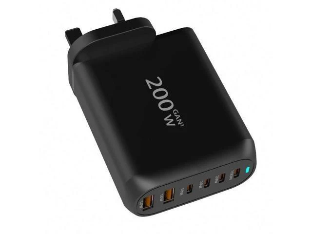 Alt view image 10 of 12 - GaN Tech 200W 2 Sockets Cigarette Lighter Splitter 3 Ports Dual USB QC3.0 PD30W Type-C Separated 2 Switches Car Charger White AU