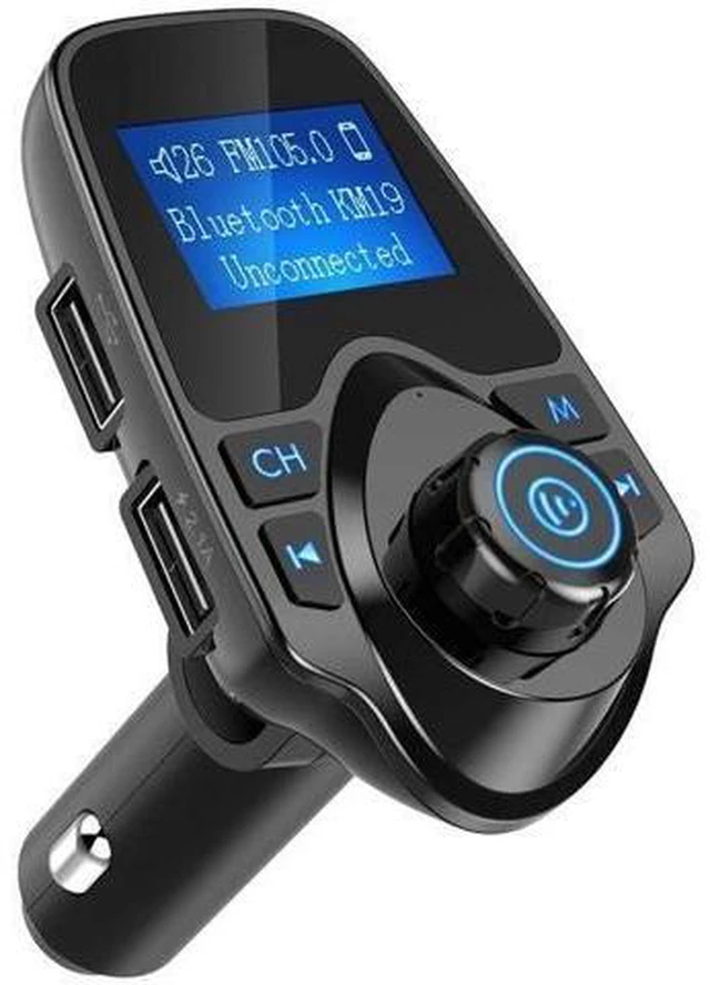 Alt view image 6 of 10 - Wireless BT Car Kit Hands Free FM Transmitter LCD MP3 Player A2DP Dual USB Charger Car Accessories
