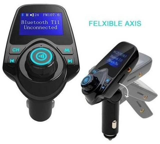 Alt view image 10 of 10 - Wireless BT Car Kit Hands Free FM Transmitter LCD MP3 Player A2DP Dual USB Charger Car Accessories