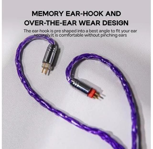 Alt view image 14 of 14 - Tripowin Zonie IEM Cable 16 Core Silver Plated Earphone Upgraded Cords 1.25m SPC in Ear Monitor Cable for 7hz Zero:2 Orchestra Lite Cadenza Hype4 Supermix4(2pin 0.78mm 3.5mm)(Violet)