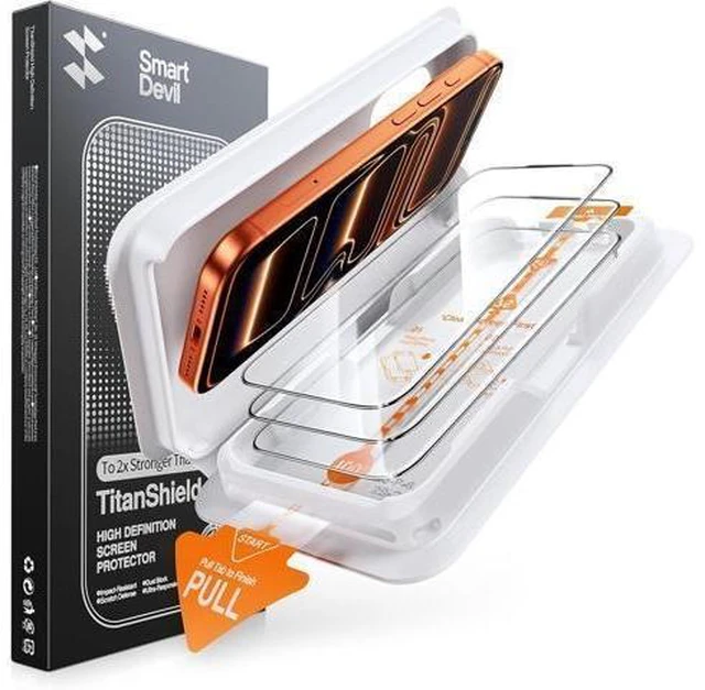 Alt view image 8 of 14 - 3-Pack Screen Protector for iPhone 17 Pro SmartPull Box Pro Installation System 5X Stronger Reinforced Glass Advanced Shatter Resistance