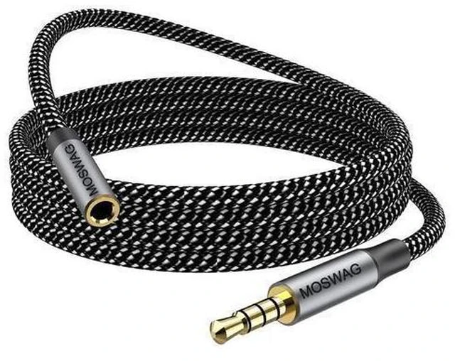 Alt view image 13 of 13 - 10FT/3Meter Long 3.5mm Extension TRRS 4-Pole Headphone Cable Male to Female Audio Cable Nylon Braided Compatible for Home/Car Stereos Smartphones Headphones Tablets Media Players and More