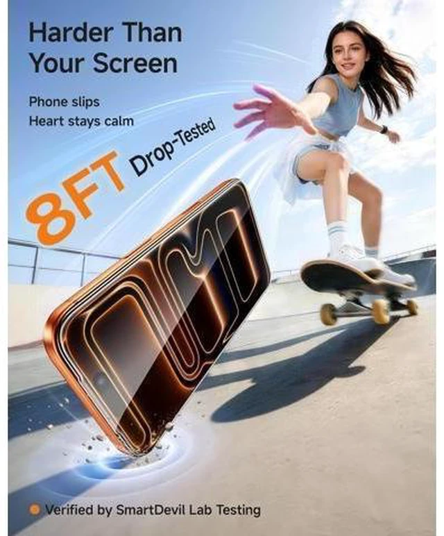 Alt view image 11 of 14 - 3-Pack Screen Protector for iPhone 17 Pro SmartPull Box Pro Installation System 5X Stronger Reinforced Glass Advanced Shatter Resistance