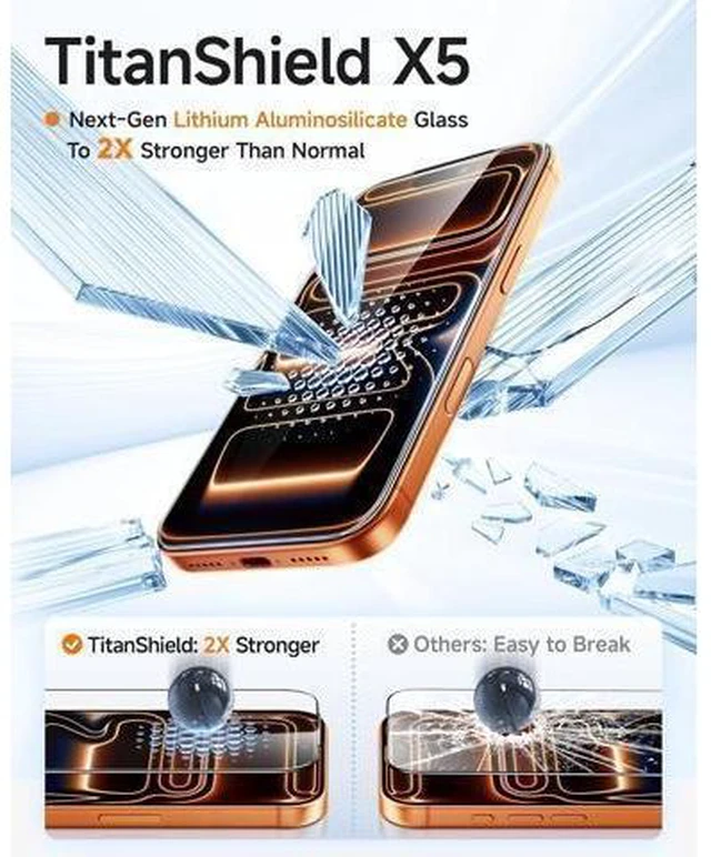 Alt view image 10 of 14 - 3-Pack Screen Protector for iPhone 17 Pro SmartPull Box Pro Installation System 5X Stronger Reinforced Glass Advanced Shatter Resistance