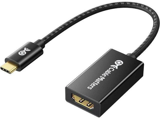 Alt view image 8 of 14 - Braided Aluminum USB C to HDMI Adapter Support 4K 60Hz 2K 144Hz and HDR (HDMI to USB C Adapter) in Matte Black for iPhone 16/15 Pro Max Plus MacBook XPS Surface Pro