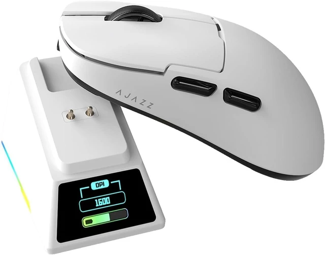 Alt view image 13 of 13 - AJ159 APEX Wireless Gaming Mouse with TFT Color Screen Charging Dock, 56g Ultra-Lightweight Ambidextrous Mice, PAW3950 Sensor, Tri-Mode