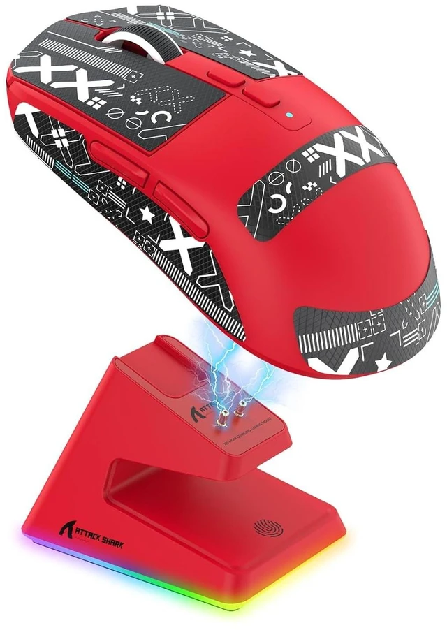 Alt view image 2 of 2 - X6 Lightweight Wireless Gaming Mouse with RGB Backlight Charging Base,Tri-Mode Wired/2.4GHz/BT5.2,26