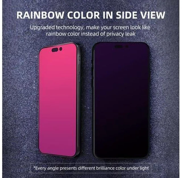 Alt view image 8 of 10 - for iPhone 16 Plus Privacy Screen Protector Gradient Color Tempered Glass Bubble Free Easy Installation Auto Dust-Elimination Anti Blue Light