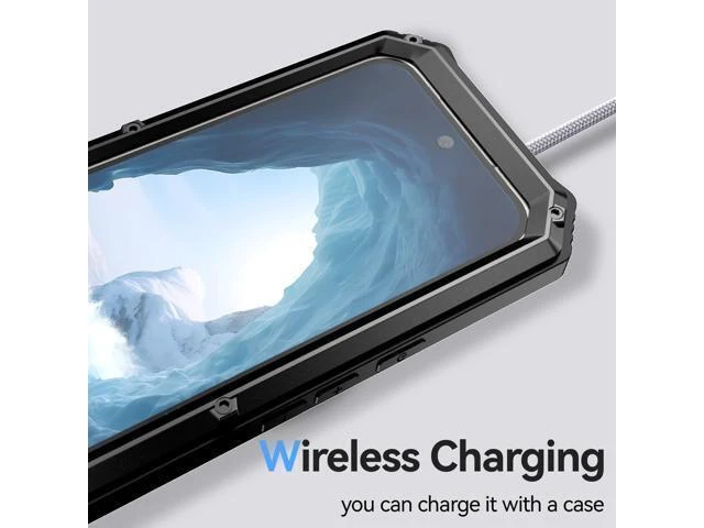 Alt view image 12 of 14 - for Google Pixel 9 Pro XL Case Metal Heavy Duty Phone Case Built-in Screen Protector Full Body Protective Dust Proof Military - Grade Rugged (6.8 Black)