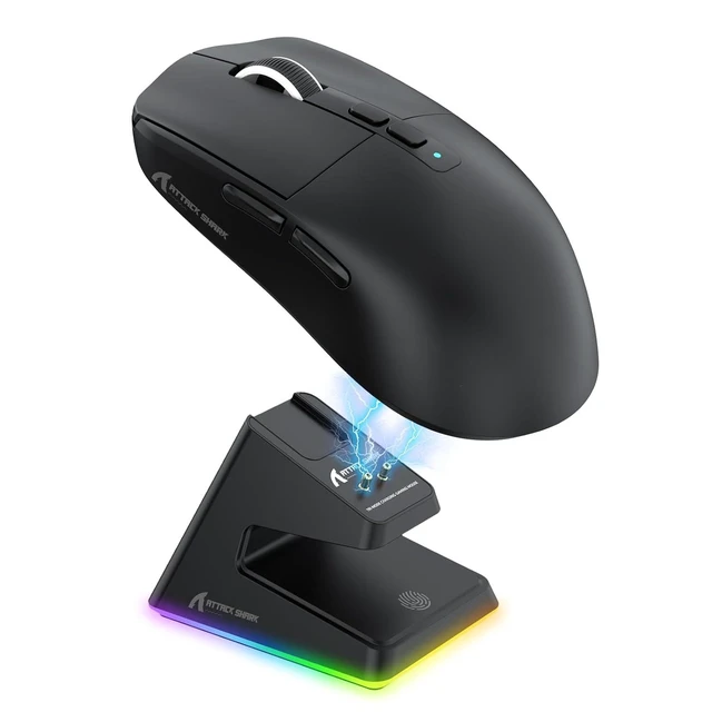 Alt view image 2 of 2 - X6 Lightweight Wireless Gaming Mouse with RGB Backlight Charging Base,Tri-Mode Wired/2.4GHz/BT5.2,26