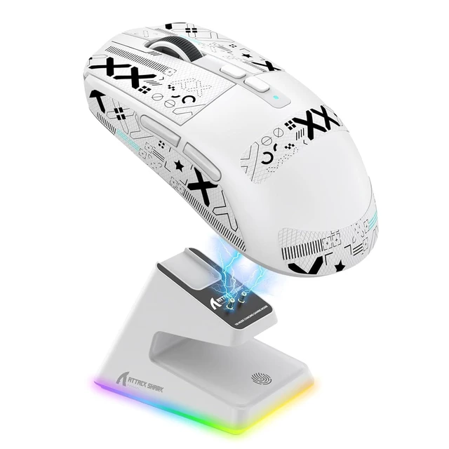 Alt view image 2 of 2 - X6 Lightweight Wireless Gaming Mouse with RGB Backlight Charging Base,Tri-Mode Wired/2.4GHz/BT5.2,26