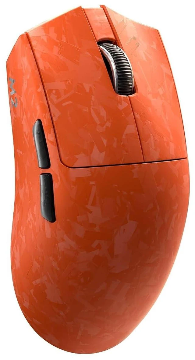 Alt view image 2 of 2 - M2 Dual 8K Wireless Gaming Mouse, PAW3395, 6-Level DPI(Orange) | Carbon Fiber Texture; Up to 30000 D