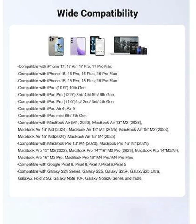 Alt view image 14 of 14 - USB-C to HDMI Adapter 4K@120Hz for iPhone 15 16 17 to TV MFi Certified Type-C to HDMI 2.3 Dongle Cord with 100W Fast Charging Port for MacBook Pro/Air iPad Pro iMac Galaxy S25/S24 and More