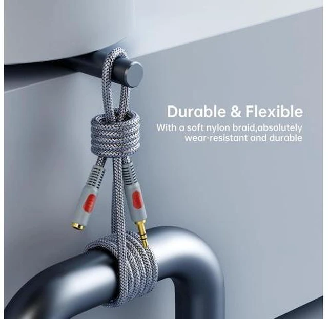 Alt view image 12 of 14 - Headphone Extension Cable 50 ft Double Shielded 3.5mm Male to Female Extension Cable AUX Stereo Audio Extension Cord Braided 1/8 Long 3.5mm Extension Cord