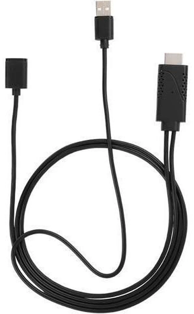 Alt view image 9 of 14 - 2 in 1 1080P USB to HDMI Adapter USB Female to HDMI Male iPhone Android Black 1M