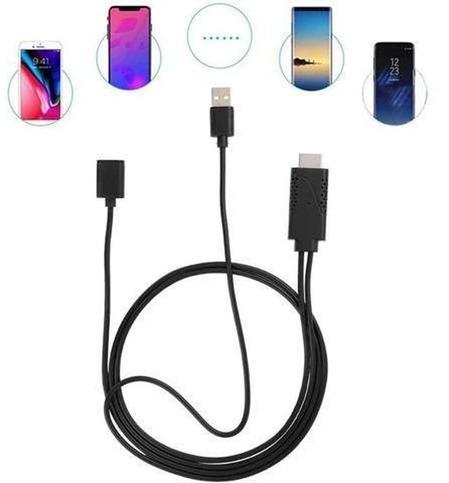 Alt view image 11 of 14 - 2 in 1 1080P USB to HDMI Adapter USB Female to HDMI Male iPhone Android Black 1M