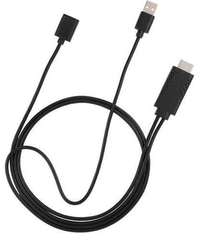 Alt view image 12 of 14 - 2 in 1 1080P USB to HDMI Adapter USB Female to HDMI Male iPhone Android Black 1M