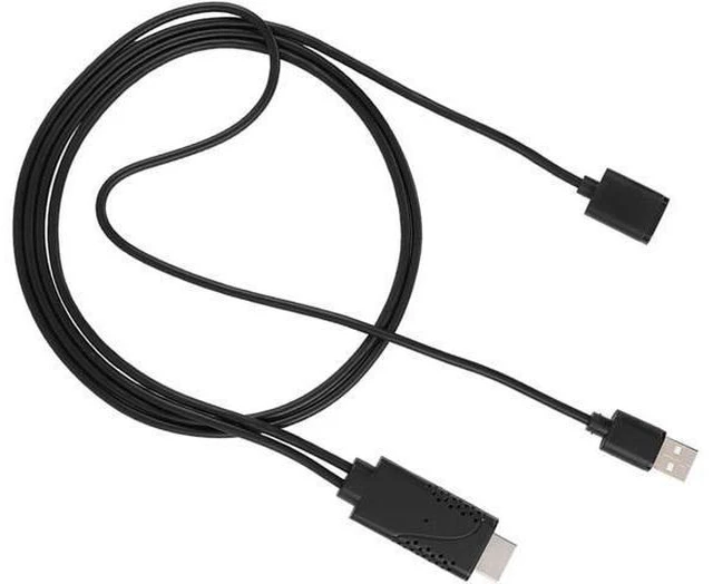 Alt view image 14 of 14 - 2 in 1 1080P USB to HDMI Adapter USB Female to HDMI Male iPhone Android Black 1M