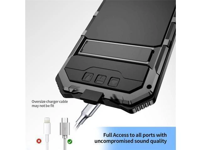 Alt view image 13 of 14 - for Google Pixel 9 Pro XL Case Metal Heavy Duty Phone Case Built-in Screen Protector Full Body Protective Dust Proof Military - Grade Rugged (6.8 Black)