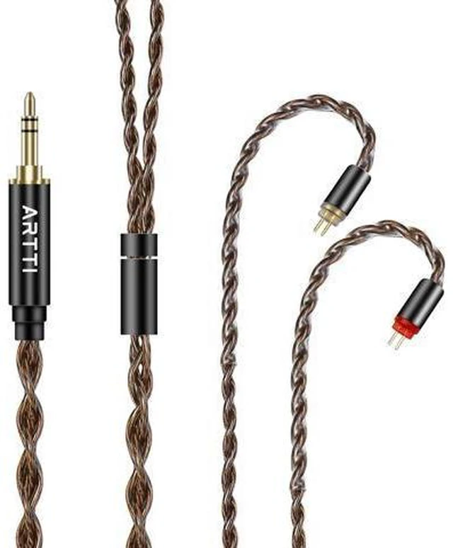 Alt view image 8 of 14 - A1 Upgraded 4 Core Monocrystalline Copper Detachable Earphone Cable IEM Cable in-Ear Headphone Audio Cable (2pin-0.78mm 3.5mm)