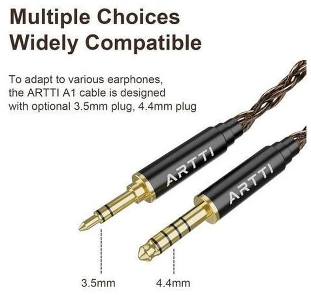 Alt view image 11 of 14 - A1 Upgraded 4 Core Monocrystalline Copper Detachable Earphone Cable IEM Cable in-Ear Headphone Audio Cable (2pin-0.78mm 3.5mm)