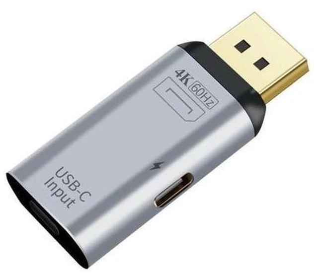 Alt view image 8 of 9 - USB-C Type C Female Source to Displayport DP Sink HDTV & PD Power Adapter 4K 60hz 1080p for Phone & Laptop