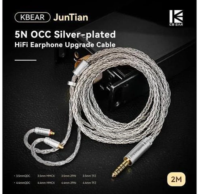 Alt view image 10 of 14 - 2M Long MMCX in Ear Monitor Cable KBEAR ST24 Plus IEM Earphones Cable 16 Core 5N OCC Silver-Plated Headphone Extension Cords for Shure SE215 SE215 pro SE846 SE315 SE425 SE535 (MMCX 3.5mm Plug)