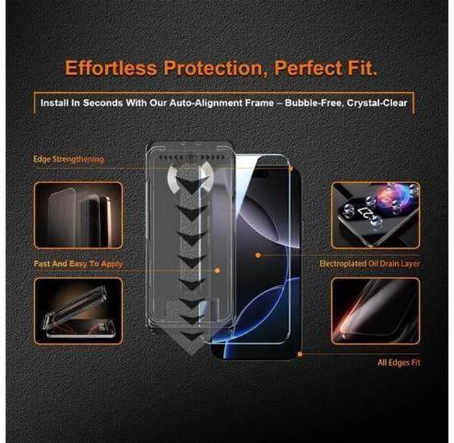 Alt view image 9 of 14 - for iPhone 14 Pro Max 6.7 inch Tempered Glass Screen Protector 2 Pack Auto Dust-Elimination Easy Installation HD Clear Screen Protector