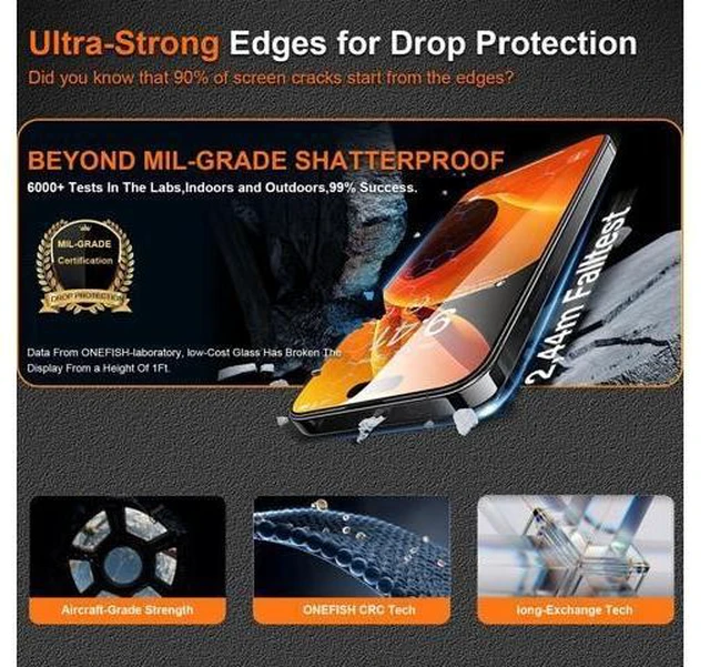 Alt view image 12 of 14 - for iPhone 14 Pro Max 6.7 inch Tempered Glass Screen Protector 2 Pack Auto Dust-Elimination Easy Installation HD Clear Screen Protector