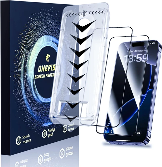 Alt view image 8 of 14 - for iPhone 14 Pro Max 6.7 inch Tempered Glass Screen Protector 2 Pack Auto Dust-Elimination Easy Installation HD Clear Screen Protector