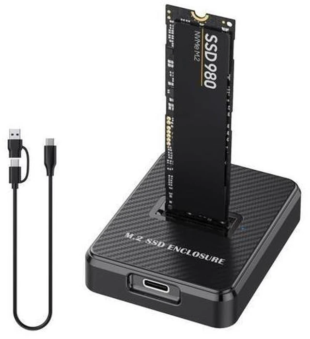 Alt view image 6 of 10 - NVMe & SATA M.2 Reader/Writer, M.2 SSD to USB-A/C Reader Adapter Compatible with (M Key, B+M Key) NVMe and SATA NGFF SSD Dock, Size for 2280 2260 2242 2230 Portable Plastic Enclosure