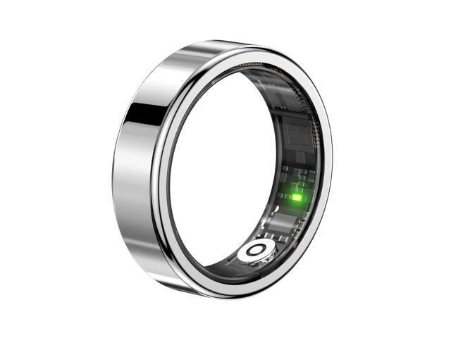 Alt view image 2 of 2 - Smart Fitness Ring with NFC Waterproof Health Tracker for Women Smart Ring with Monitor ECG Silver size9