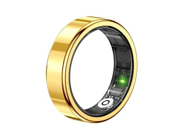 Alt view image 2 of 2 - Smart Fitness Ring with NFC Waterproof Health Tracker for Women Smart Ring with Monitor ECG Gold size13