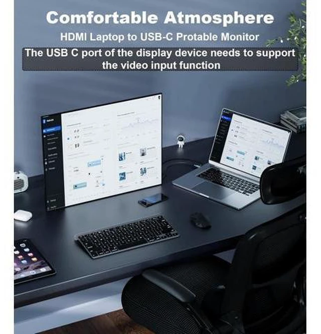 Alt view image 13 of 14 - HDMI to USB C Adapter 4K60Hz Unidirectional HDMI Male to USB C Female for Portable Monitor AR Glasses XREAL One/Air 2 Pro/VITURE Pro/Rokid PS4/5 Xbox Switch ROG Ally Steam Deck-1Pack