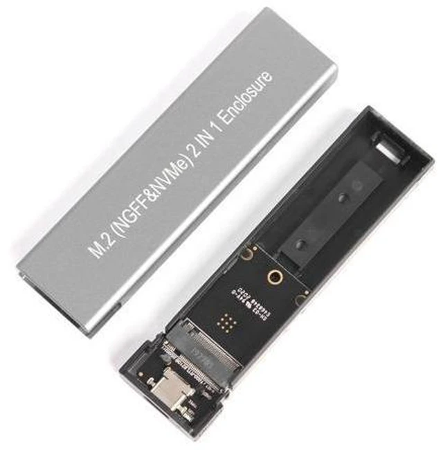 Alt view image 7 of 8 - 2 in 1 Pcie Sata 30 42 60 80 M.2 to Usb 3.1 Ssd case M.2 Ngff Aluminum M2 Hdd Housing Nvme Ssd Disk Casing Ssd Enclosure