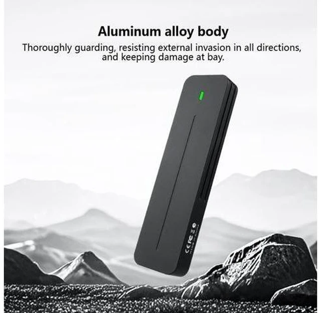 Alt view image 13 of 14 - Dual Protocol M.2 Enclosure USB 3.2 Gen2 10Gbps High-Speed Type-C Aluminum Alloy Case Works NVMe SATA SSDs