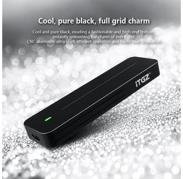 Alt view image 14 of 14 - Dual Protocol M.2 Enclosure USB 3.2 Gen2 10Gbps High-Speed Type-C Aluminum Alloy Case Works NVMe SATA SSDs
