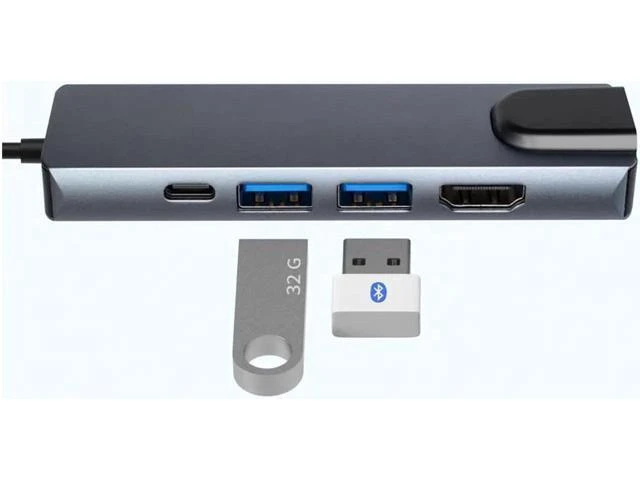 Alt view image 10 of 12 - Multifunctional Expansion Dock USB-C Hub Docking Station Adapter With USB 3.0 / 4K HDMI HD Display /RJ45 Gigabit Ethernet /PD Charging SD &TF Card Readers