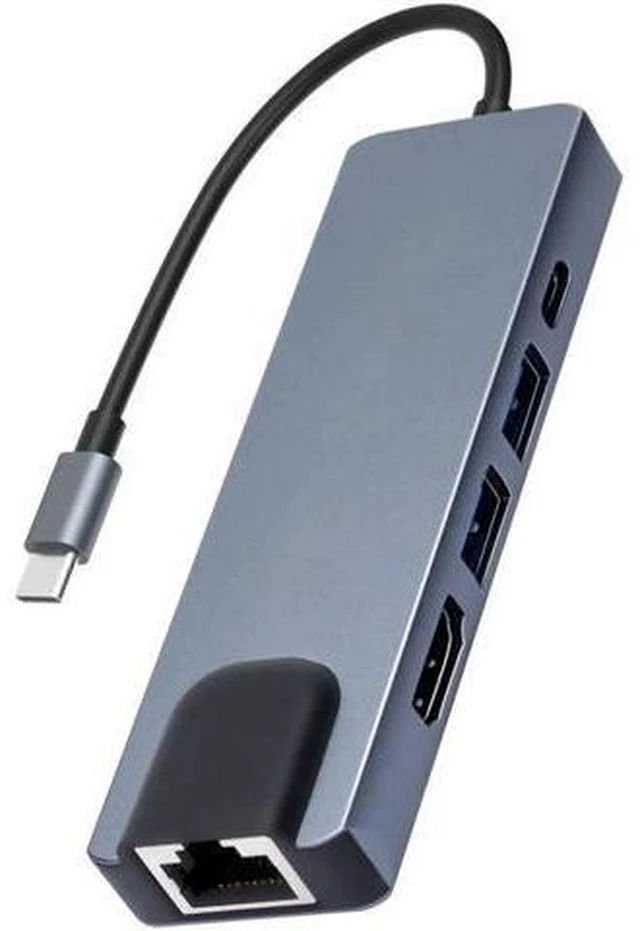 Alt view image 11 of 12 - Multifunctional Expansion Dock USB-C Hub Docking Station Adapter With USB 3.0 / 4K HDMI HD Display /RJ45 Gigabit Ethernet /PD Charging SD &TF Card Readers