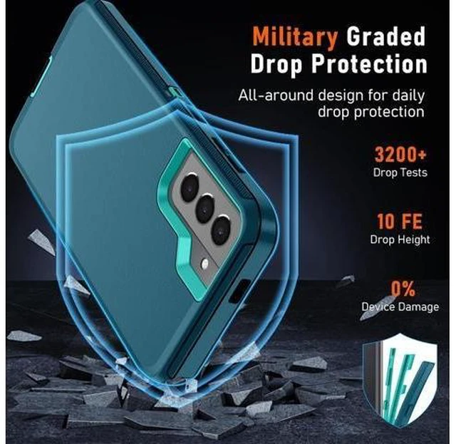 Alt view image 10 of 14 - for Galaxy S21 Case Galaxy S21 Case with 2Pcs HD Screen Protector Military Grade 3 in 1 Shockproof/Dustproof/Drop Proof Military Grade Protective Cover for S21 -Green