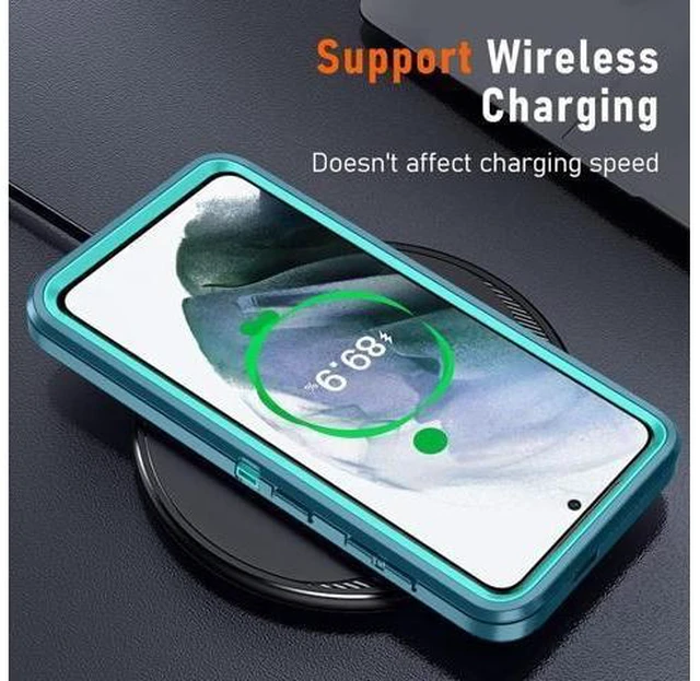 Alt view image 12 of 14 - for Galaxy S21 Case Galaxy S21 Case with 2Pcs HD Screen Protector Military Grade 3 in 1 Shockproof/Dustproof/Drop Proof Military Grade Protective Cover for S21 -Green