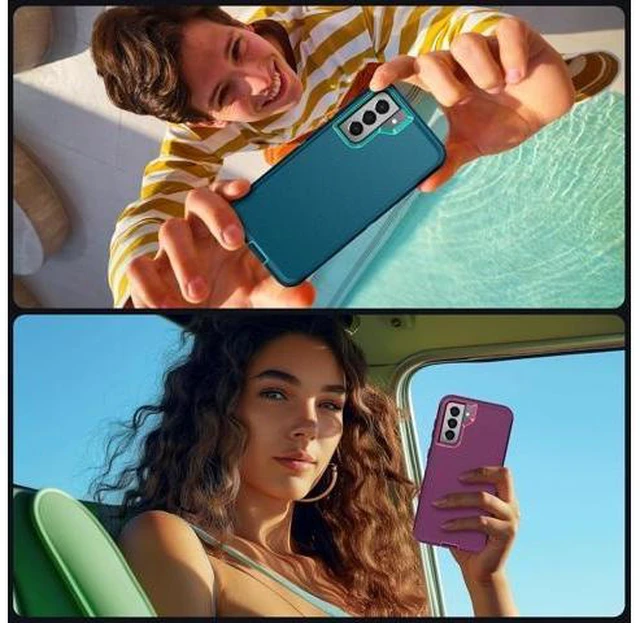 Alt view image 13 of 14 - for Galaxy S21 Case Galaxy S21 Case with 2Pcs HD Screen Protector Military Grade 3 in 1 Shockproof/Dustproof/Drop Proof Military Grade Protective Cover for S21 -Green