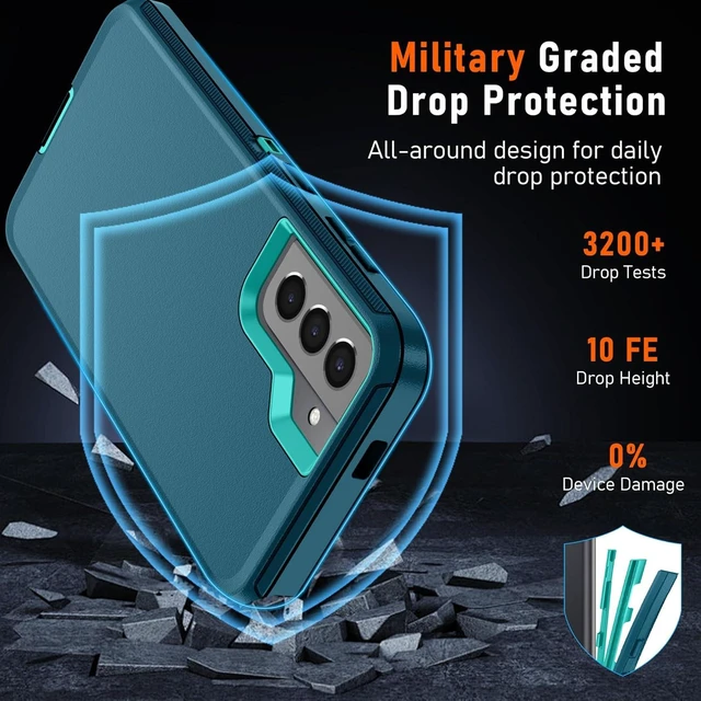 Alt view image 10 of 14 - for Galaxy S21 Case Galaxy S21 Case with 2Pcs HD Screen Protector Military Grade 3 in 1 Shockproof/Dustproof/Drop Proof Military Grade Protective Cover for S21 -Green