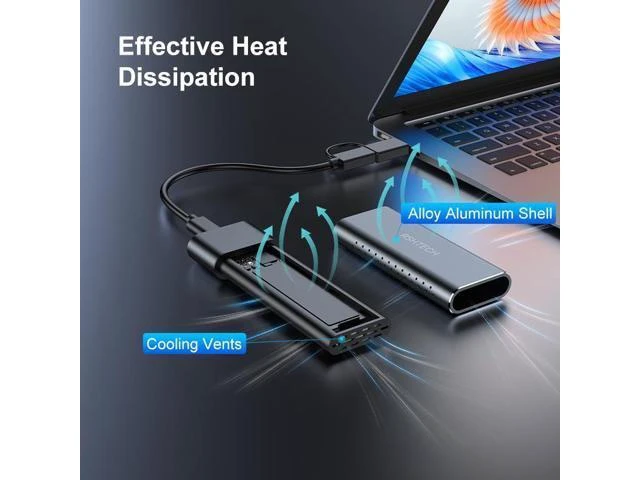 Alt view image 8 of 12 - Read to Ship Portable USB 3.2 Type C M2 Nvme PCle Sata NGFF Dual Protocol SSD Case Aluminum SSD Enclosure Box for 2242/2260/2280